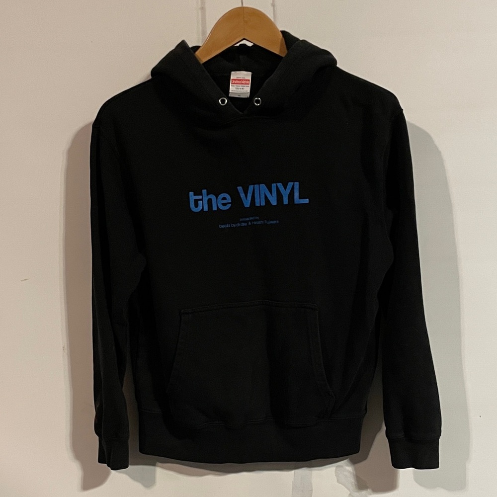The vinyl Beats by Dre and Hiroshi Fujiwara Black Hoodie with Blue Text